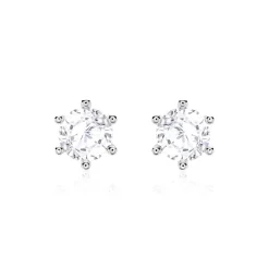 Ohrstecker für Damen aus 14 Karat Weißgold, Weißtopas BDE0028WT-14KWSL