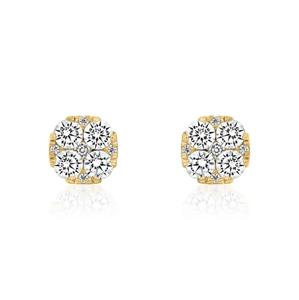 Ohrstecker für Damen aus Gelbgold mit Brillanten BDE0072-GSL