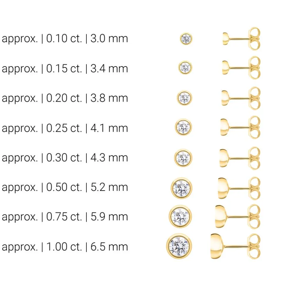 Ohrstecker für Damen aus 14K Gold mit lab grown Diamant BDE0034LG-14KGSL
