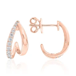 Ohrstecker für Damen aus Roségold mit Diamanten BDE0051-RSL