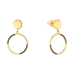 Ohrstecker Kreis aus 925er Silber mit Zirkonia, IP Gold 2034889