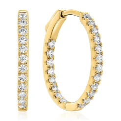 Ovale Damen Creolen aus Gelbgold mit Diamanten BDE0045-GSL