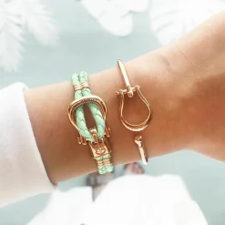 Phinity Armband für Damen aus Leder mint rosé PH-FSH-L-R-M