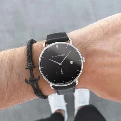 Phrep Lite Armband aus schwarzem Leder PH-PHL-L-B-B