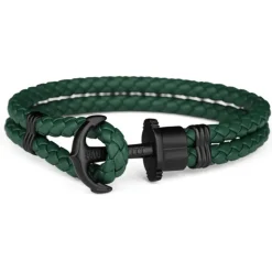 PHREP-Lederarmband grün/schwarz PH-PH-L-B-G