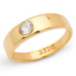 Polierte 333 Gold Taufkette Zirkonia KTR0014SLK