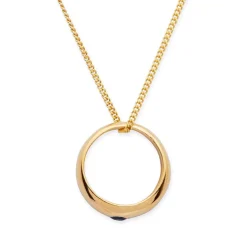 Polierte 333 Gold Taufkette Saphir KTR0012SLK