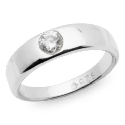 Polierte Silber Taufkette Zirkonia KTR0045SLK