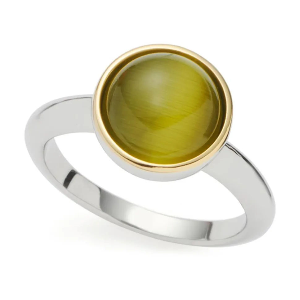 Ring Annika aus Edelstahl mit Catseye-Cabochon 021558