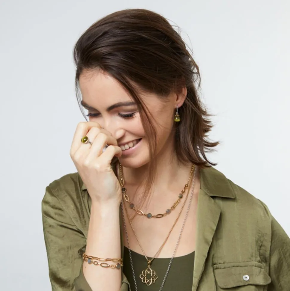 Ring Annika aus Edelstahl mit Catseye-Cabochon 021558