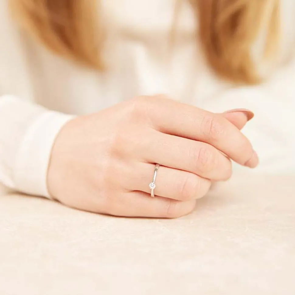 Ring aus 585er Weißgold mit lab-grown Diamant VR0133-LSL