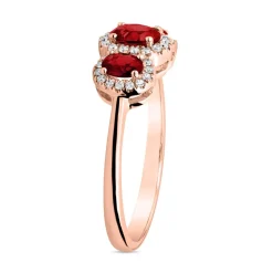 Ring aus Roségold mit Rubinen und Brillanten, lab-grown BDR0038LG-Ru-RSL