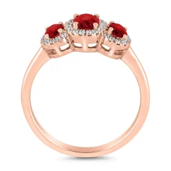 Ring aus Roségold mit Rubinen und Brillanten, lab-grown BDR0038LG-Ru-RSL