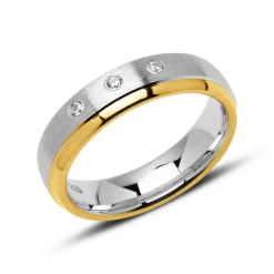 Ring für Damen aus 925er Silber vergoldet mit Zirkonia R8588czSL