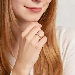 Ring für Damen aus 925er Silber vergoldet mit Zirkonia R8588czSL