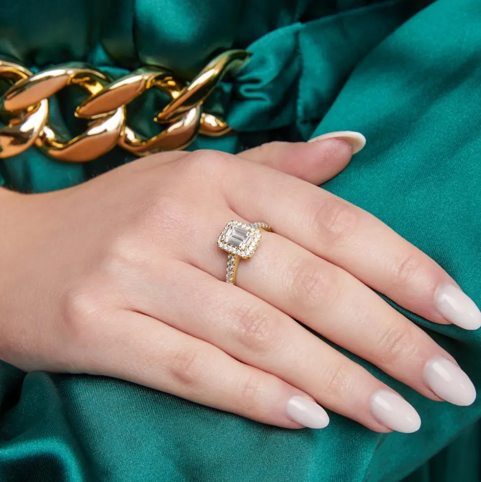 Ring für Damen aus Gold mit Diamanten BDR0044-GSL