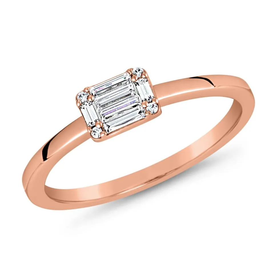 Ring für Damen aus Roségold mit Diamanten BDR0042-RSL