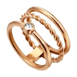 Ring Loris Edelstahl rosévergoldet Zirkonia ESRG000423