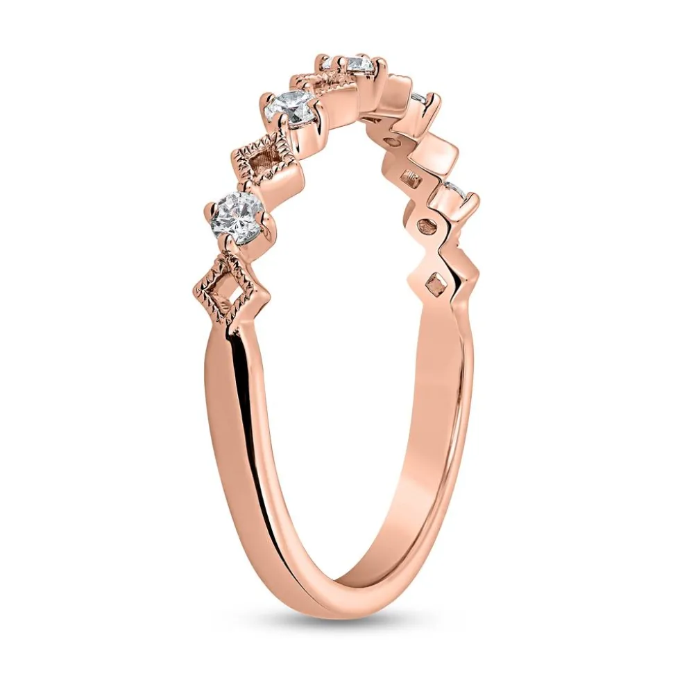 Ring mit lab grown Brillanten aus Roségold, gravierbar BDR0118LG-RSL