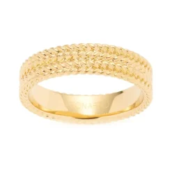 Ring Theresia aus vergoldetem Edelstahl, gravierbar 02286