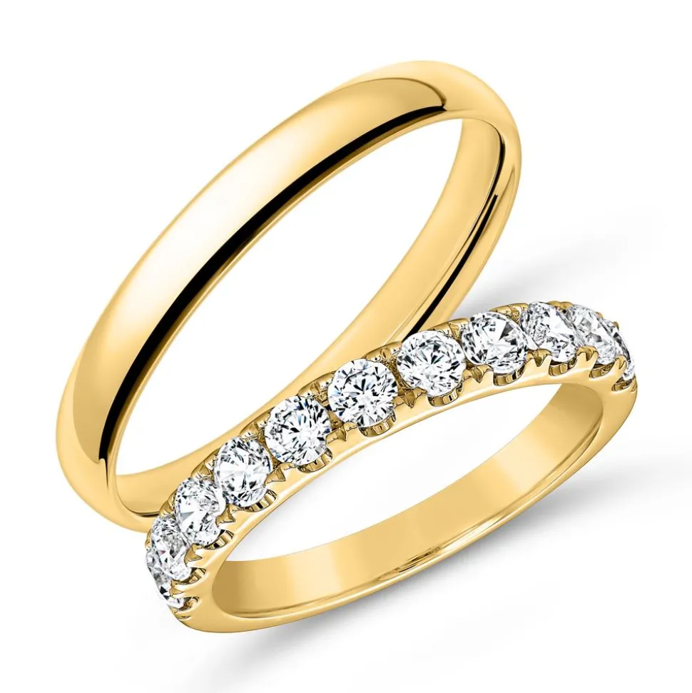 Ringset aus 14-karätigem Gold mit Brillanten ERSET0009SL