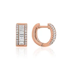 Roségold Creolen für Damen mit Diamanten, Lab Grown BDE0042LG-RSL