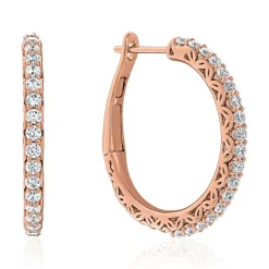 Roségold Creolen für Damen mit Lab Grown Diamanten BDE0040LG-RSL