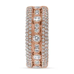 Roségold Diamantring für Damen, gravierbar BDR0060-RSL