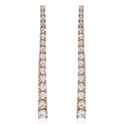 Roségold Ohrhänger für Damen mit Brillanten, Lab Grown BDE0082LG-RSL