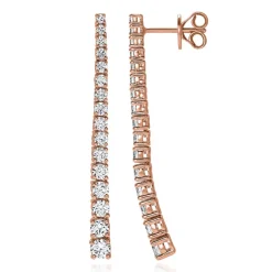 Roségold Ohrhänger für Damen mit Brillanten, Lab Grown BDE0082LG-RSL