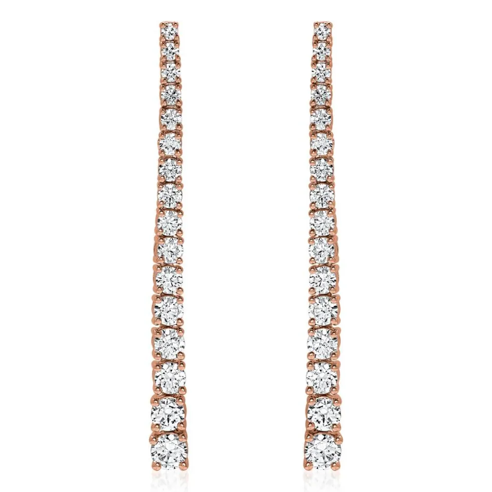 Roségold Ohrhänger für Damen mit Brillanten BDE0082-RSL