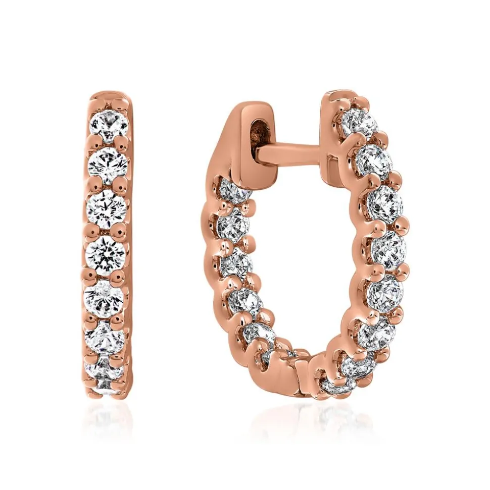 Roségold Ohrringe für Damen mit Diamanten BDE0061-RSL