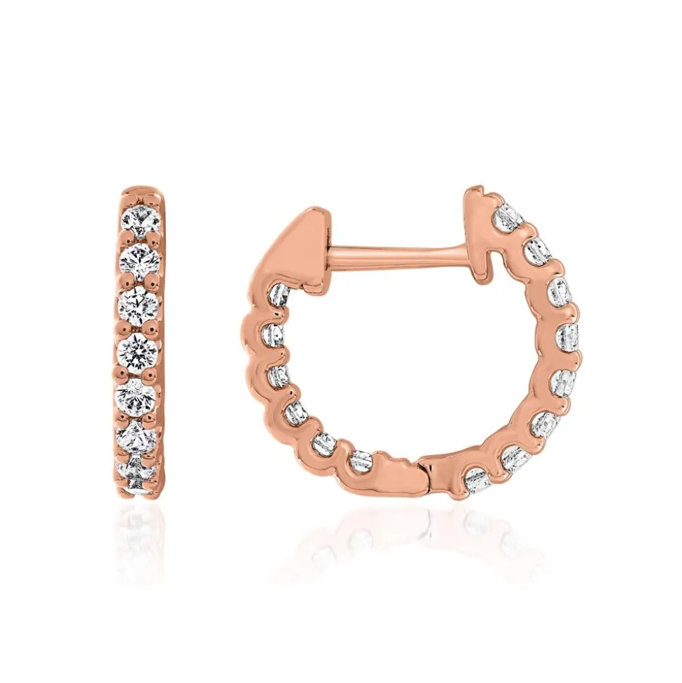 Roségold Ohrringe für Damen mit Diamanten BDE0061-RSL
