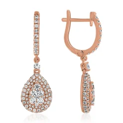 Roségold Ohrringe für Damen mit Diamanten BDE0071-RSL