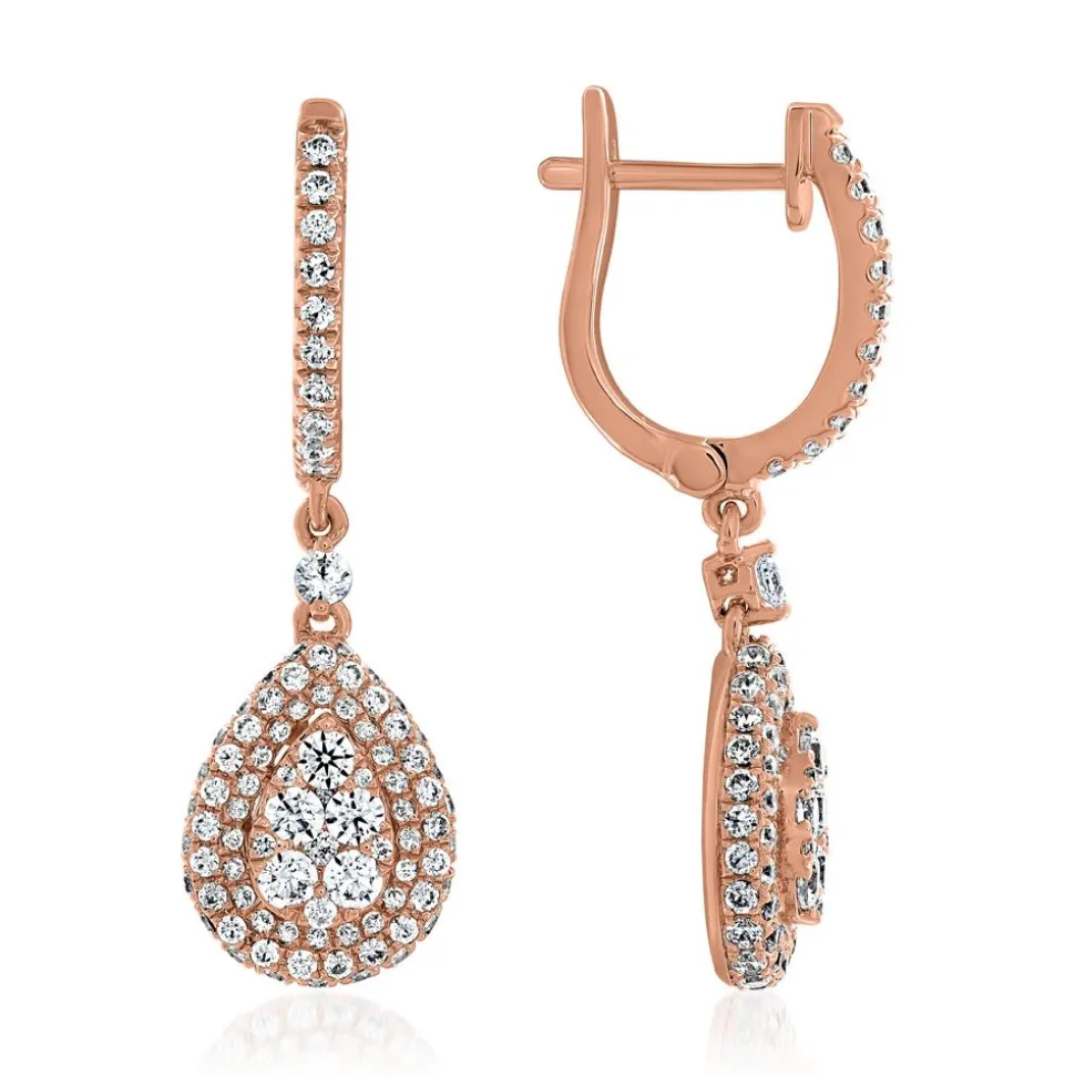 Roségold Ohrringe für Damen mit Diamanten BDE0071-RSL