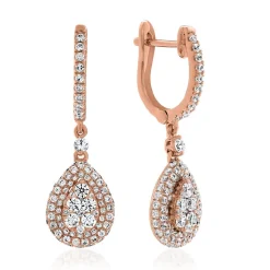 Roségold Ohrringe für Damen mit Diamanten BDE0071-RSL