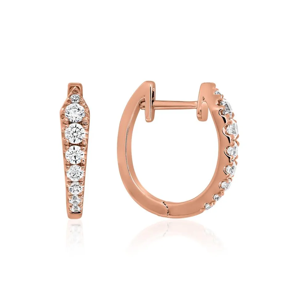 Roségold Ohrschmuck für Damen mit Diamanten, Lab Grown BDE0046LG-RSL