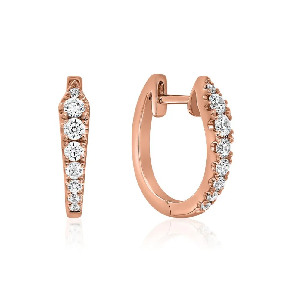 Roségold Ohrschmuck für Damen mit Diamanten, Lab Grown BDE0046LG-RSL