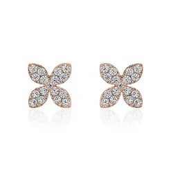 Roségold Ohrstecker Blüte mit Diamanten BDE0073-RSL