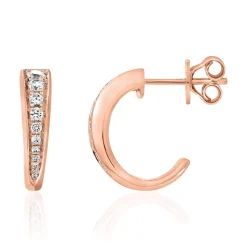 Roségold Ohrstecker für Damen mit Diamanten BDE0064-RSL
