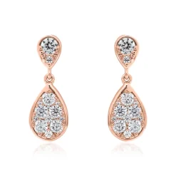 Roségold Ohrstecker für Damen mit Diamanten BDE0053-RSL