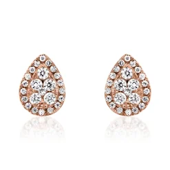 Roségold Ohrstecker Tropfen für Damen mit Brillanten BDE0068-RSL