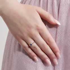 Roségold Ring mit Saphir und lab-grown Brillanten BDR0036LG-Sa-RSL