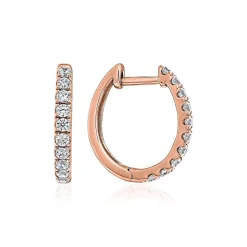 Roségoldene Creolen für Damen mit Lab Grown Brillanten BDE0044LG-RSL