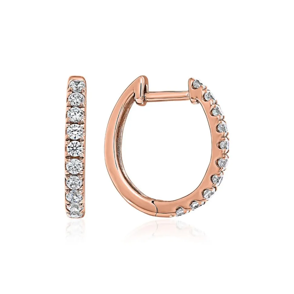 Roségoldene Creolen für Damen mit Lab Grown Brillanten BDE0044LG-RSL