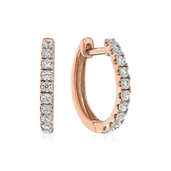 Roségoldene Creolen für Damen mit Lab Grown Brillanten BDE0044LG-RSL