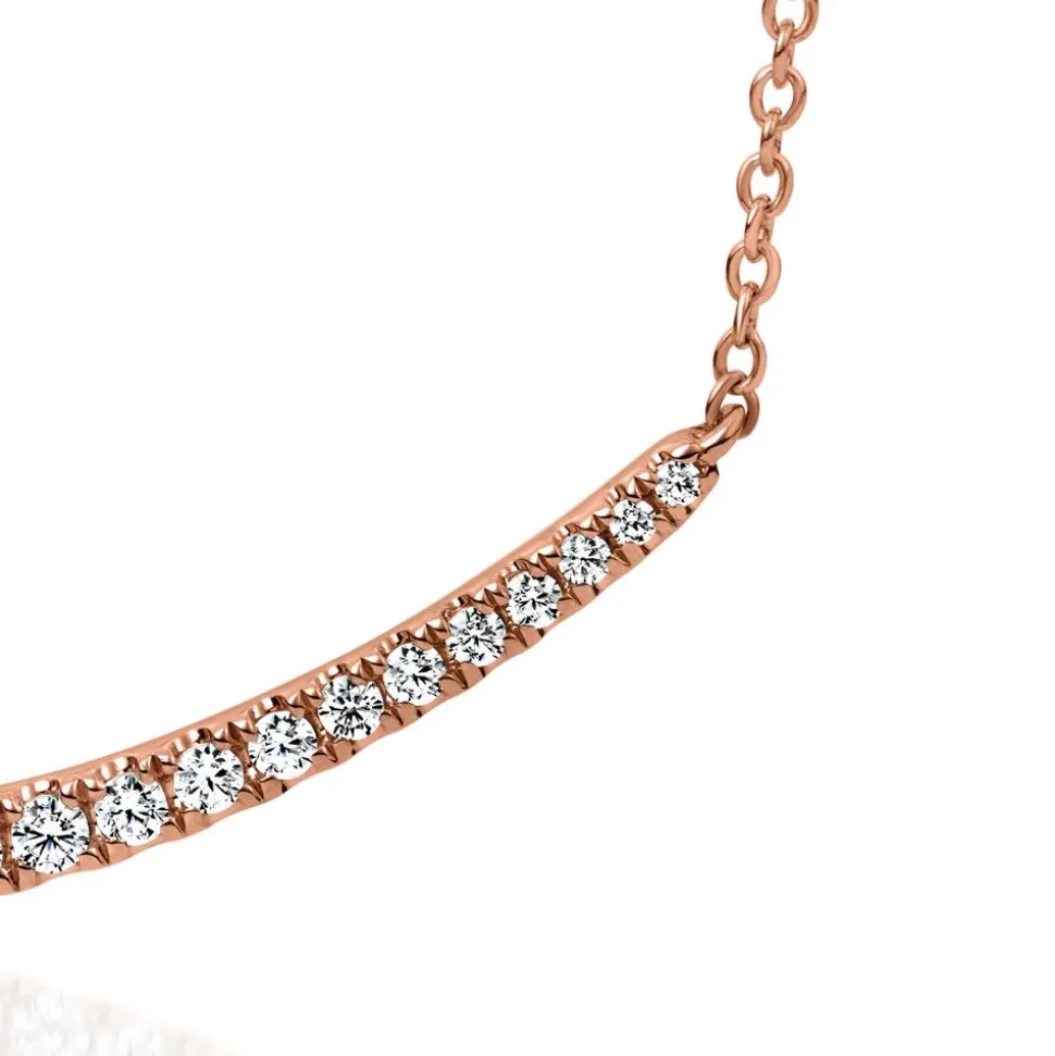 Roségoldene Damenkette mit lab grown Diamanten BDN0009LG-RSL