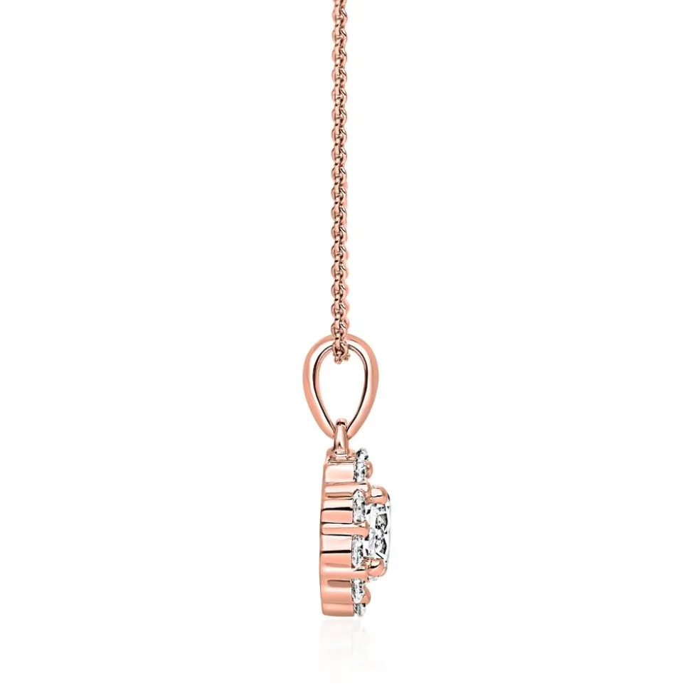 Roségoldene Diamantkette mit Anhänger, lab grown BDP0045LG-RSLK