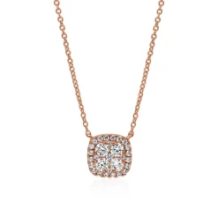 Roségoldene Halo Kette mit lab grown Diamanten BDN0010LG-RSL