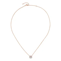 Roségoldene Halo Kette mit lab grown Diamanten BDN0010LG-RSL
